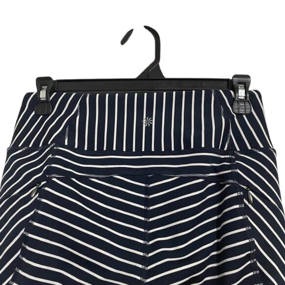 Athleta Navy Blue And White Stripe Zipper Pocket Leggings Size Small - Picture 5 of 13
